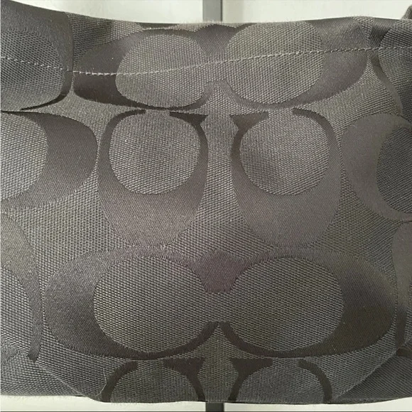 VTG Y2K COACH Signature Jacquard East West Shoulder Bag Purse Monochrome Black - Picture 11 of 14